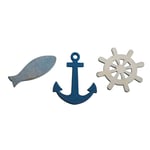 Holz Streuteile Anker, Steuerrad, Fisch, 5-5, 5cm 56912000_PF