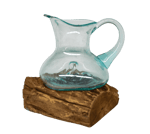 Karaffe Glas mundgeblasen auf Wurzelholz D. 13 x Höhe ca. 20 cm 2832_4268_0