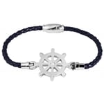 Geflochtenes Armband aus Echtleder und Edelstahl, Schwarz mit Steuerrad image_5040012-002_1_1280x1280