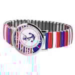 Excellanc Damenarmbanduhr mit Edelstahlzugband Rot - Blau - Weiss image_1700006-005_2_1280x1280