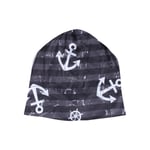 Strickmütze Long Beanie Slouch Mütze grau Anker Steuerrad maritim gestreift 5bd2f2d7793661b8790d51a064760a12