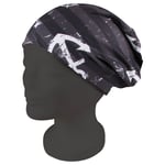 Strickmütze Long Beanie Slouch Mütze grau Anker Steuerrad maritim gestreift aa74b7ace020227854c86302d56b03aa