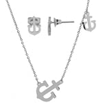 Edelstahl Schmuckset mit Ohrsteckern und Kette mit Anker, Silber image_5120028-001_1_1280x1280