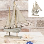 Segelboot, natur/grau, klein, ca. 35cm Höhe 53328
