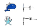 925/- Echt Silber Kinder-Ohrstecker, Delfin und Seestern, 925/rhodiniert image_5300117-001_1