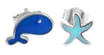 925/- Echt Silber Kinder-Ohrstecker, Delfin und Seestern, 925/rhodiniert image_5300117-001_3