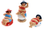 Poly dicke Frauen im Bikini auf Schwimmreif und Ball, Sonnenhut, ca. 8cm 0220320_2