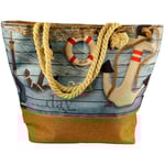 Shopper Einkaufstasche Strandtasche Maritim Anker ca. 50x38x17 cm 40eb84d484e0e266b2d46e412785eb6a