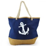 Strandtasche "Annabelle" Shopper Anker Bast T002-UNI-marine_vorne