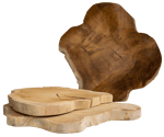 Teak Bastel- und Schneidebrett natur und sägerauh ca. 30-35 cm Höhe 1,8 - 2,5 cm 2823