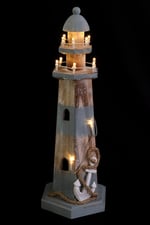 Leuchtturm mit LED Licht aus Holz, Groß 1301110_5