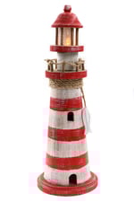 Leuchtturm aus Holz mit LED (flackernd), rot-weiß 2300771_4