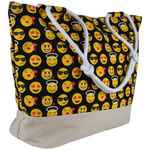 Shopper Einkaufstasche Strandtasche schwarz Emoticon ca. 48 cm x 35 cm 06847d121cceaf67bdd719144d835482