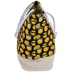 Shopper Einkaufstasche Strandtasche schwarz Emoticon ca. 48 cm x 35 cm 20d39e8078dd658693f26003669616ec