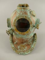 Taucherhelm Alu Messing/Kupfer brüniert H.47x42cm 244009b