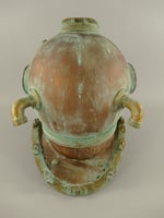Taucherhelm Alu Messing/Kupfer brüniert H.47x42cm 244009f