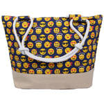 Shopper Einkaufstasche Strandtasche blau Emoticon ca. 48 cm x 35 cm 5eb9e5baa15bf8a20db5e90cb6728d41