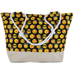 Shopper Einkaufstasche Strandtasche schwarz Emoticon ca. 48 cm x 35 cm ce6d761f08f92a6c2265fdf6f1e098ec