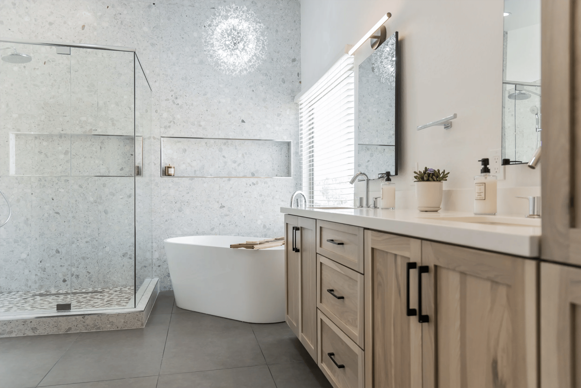 Spa-inspired bathroom remodel by 123 Remodeling