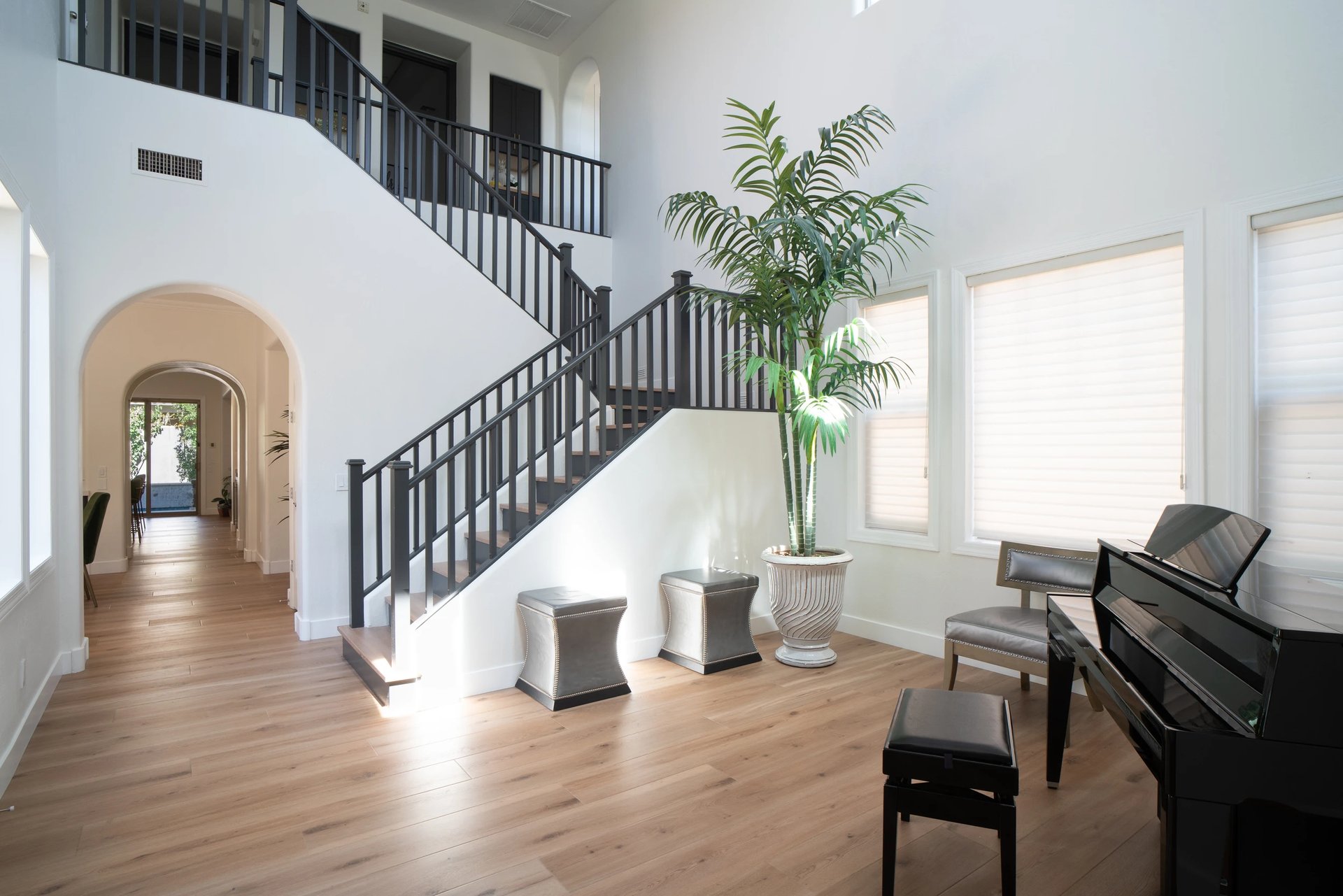Two-story home interior after second-story addition