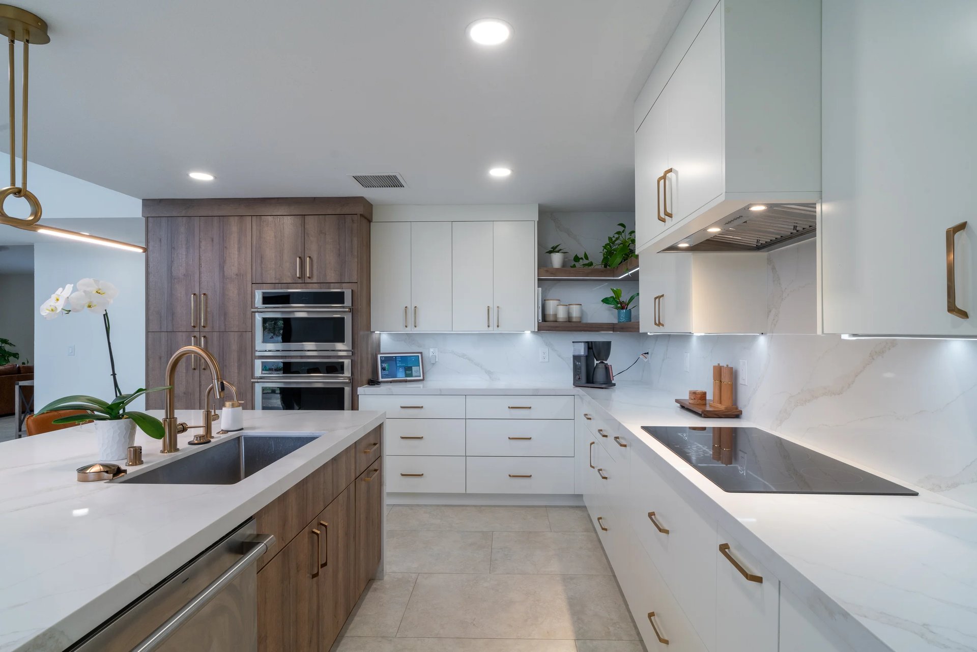Kitchen built in a home addition with modern cabinetry and layout