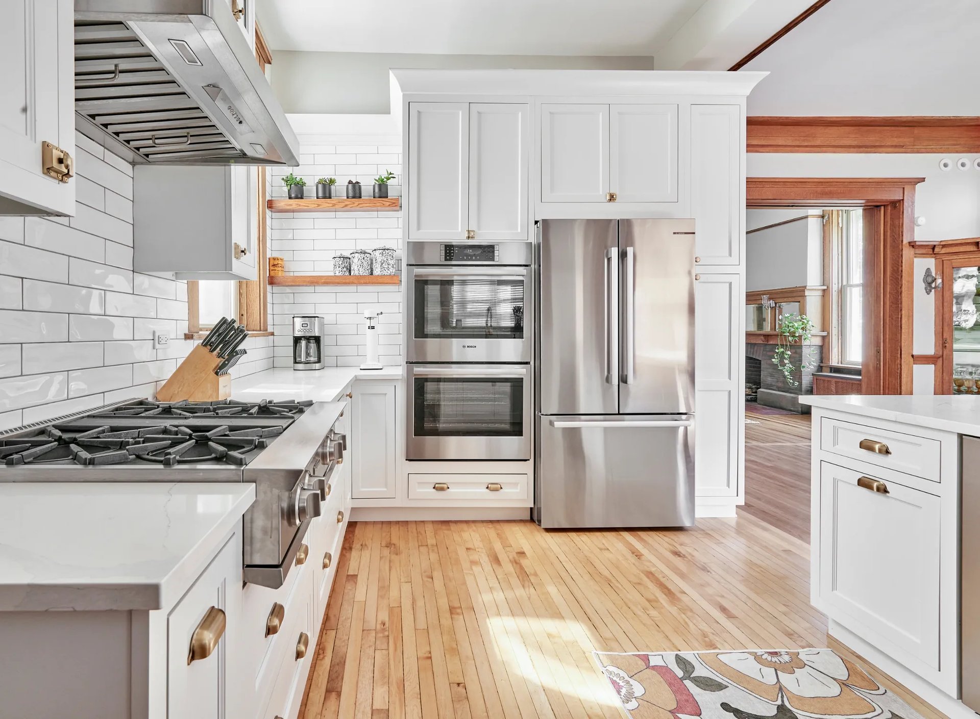 Open-concept kitchen remodel with island and dining area