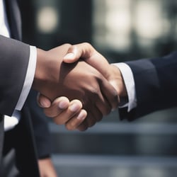People shaking hands, customer retention