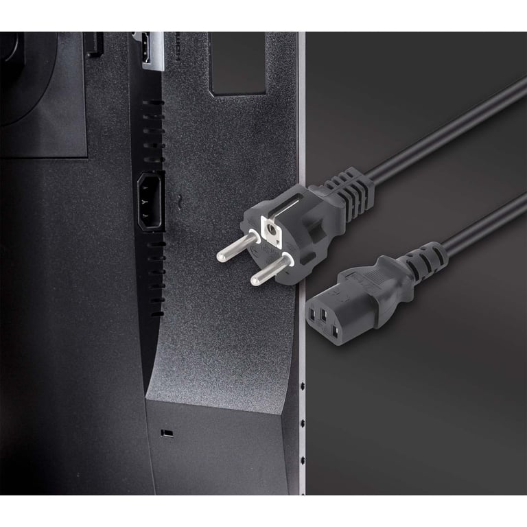 Manhattan 353908 kabel zasilające Czarny 1 m CEE7/7 C13 panel