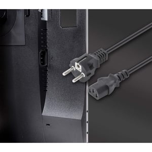 Manhattan 353908 kabel zasilające Czarny 1 m CEE7/7 C13 panel