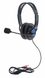 Manhattan 179317 hörlurar/headset Sladdanslutet Huvudband Samtal/musik Svart