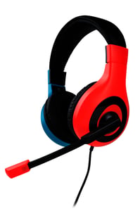 Bigben Connected SWITCHHEADSETV1R+B hörlurar/headset, trådbundet, huvudband, gaming, blått, rött