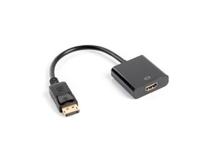 Lanberg AD-0009-BK kabeladapter 0,1 m DisplayPort till HDMI typ A (standard) svart