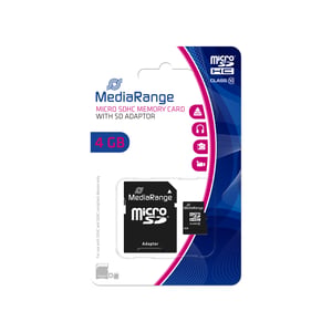 MediaRange MR956 4 GB MicroSDHC-flashminne, klass 10