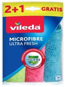 Vileda 4023103217409 rengöringsduk i mikrofiber, flerfärgad, 3 st.