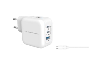 Conceptronic ALTHEA17W Ladegerät für mobile Geräte, universell, weiß, Wechselstrom, Schnellladung, für den Innenbereich