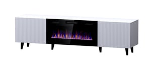 Cama TV-bänk PAFOS EF med elektrisk kamin 180x42x49 cm matt vit
