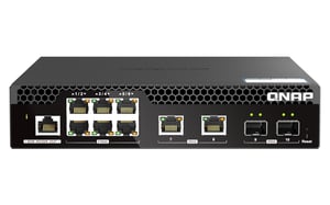 QNAP QSW-M2106R-2S2T Managed L2 10G Ethernet (100/1000/10000) Network Switch, 1U, Black