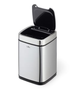 Durable NO TOUCH 6L Rectangular Stainless Steel Silver, Black