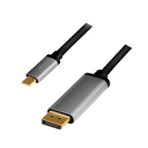 LogiLink CUA0100 przejściówka do kabli DisplayPort USB 3.2 Gen1 Type-C Czarny, Szary