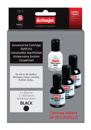 Activejet Tusz uniwersalny UK-1 (30 ml; czarny)
