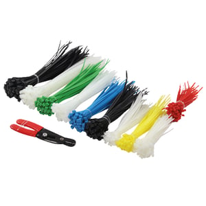LogiLink KAB0019 kabelband i nylon, svart, blått, grönt, rött, vitt