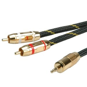 ROLINE 11.09.4273 ljudkabel 2,5 m 3,5 mm 2 x RCA Svart, Guld