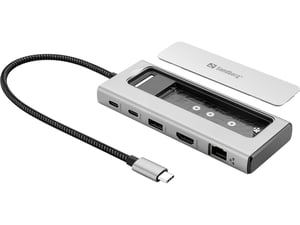 Sandberg 136-82 stacja dokująca Przewodowa USB 3.2 Gen 2 (3.1 Gen 2) Type-C Szary