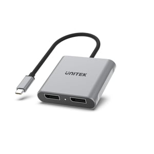 UNITEK V1404A adapter kablowy 0,15 m USB Type-C 2 x DisplayPort Szary