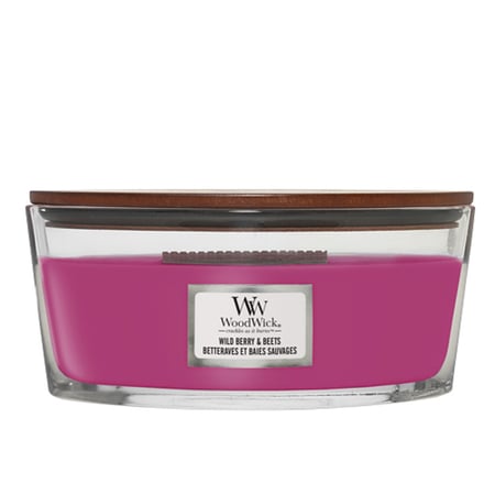 WoodWick Wild Berry & Beets świeca Elipsa Mięta, Drewno dębowe, Pomarańczowy, Orris, Paczula, Malina, Truskawka 1 szt.
