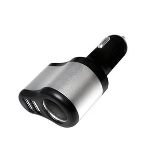 LogiLink PA0131 Ladegerät für mobile Geräte, universell einsetzbar, schwarz, silber, automatischer Zigarettenanzünder