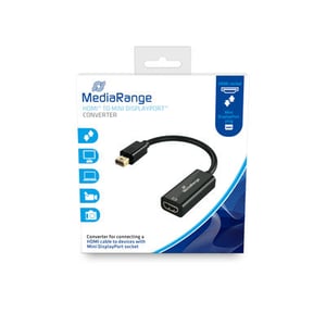 MediaRange MRCS176 adapter kablowy 0,15 m Mini DisplayPort HDMI Svart