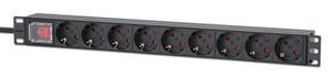 Intellinet 715133 Stromverteilereinheit (PDU) mit 9 Netzanschlüssen, 1U, schwarz