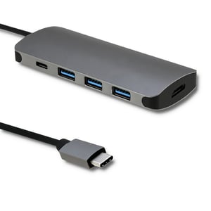 Qoltec 50381 USB 3.2 Gen 1 (3.1 Gen 1) Type-C Hubs and Concentrators, Gray