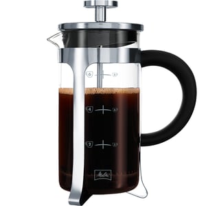 Melitta French Press Premium Kaffebryggare/tebryggare French Press Svart, Rostfritt stål, Genomskinlig